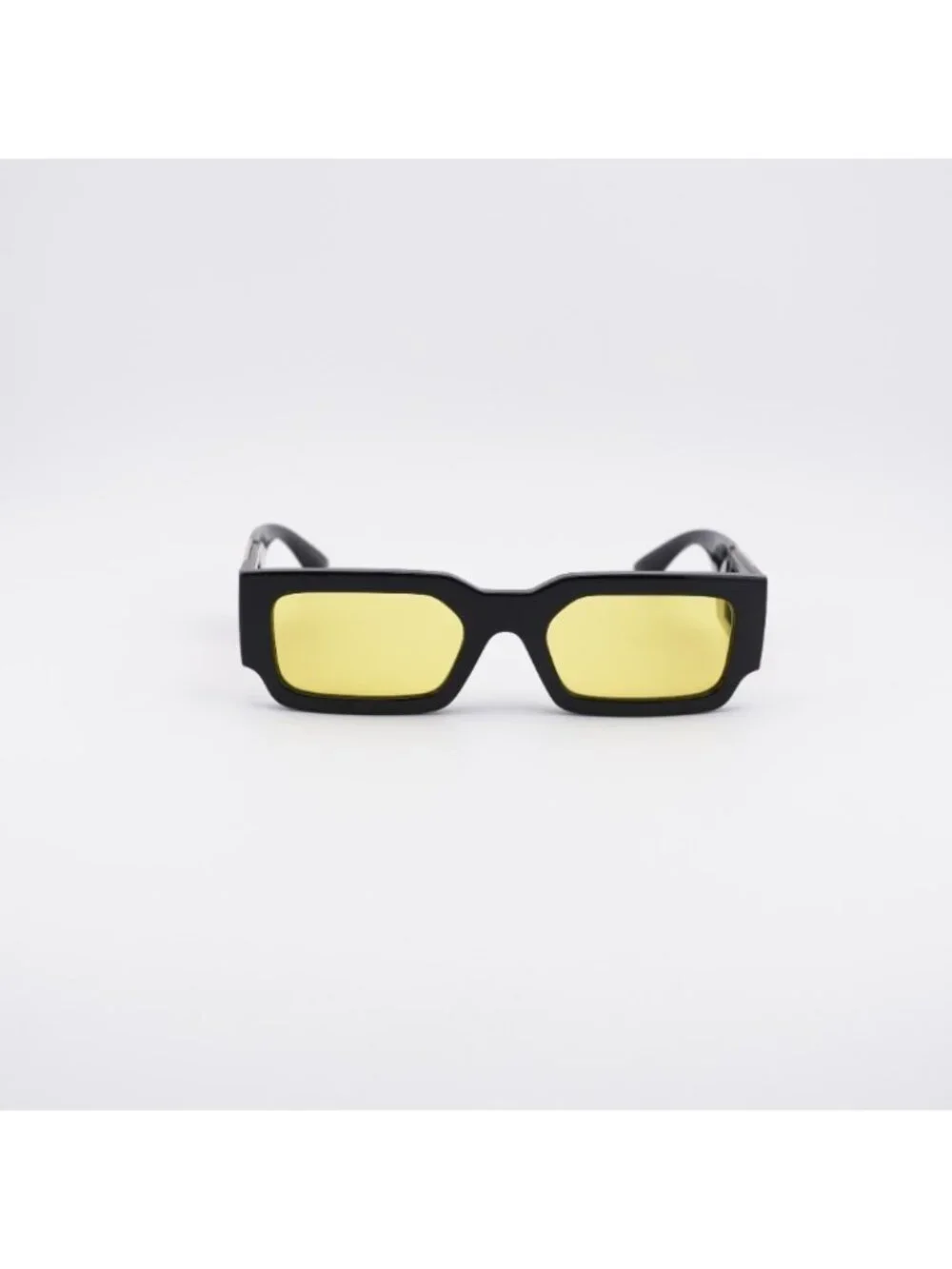 Versace VE4506U GB1/85 Sunglasses Black Rectangle Frame, Yellow Lenses